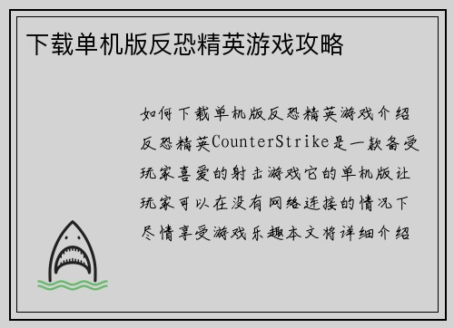 下载单机版反恐精英游戏攻略